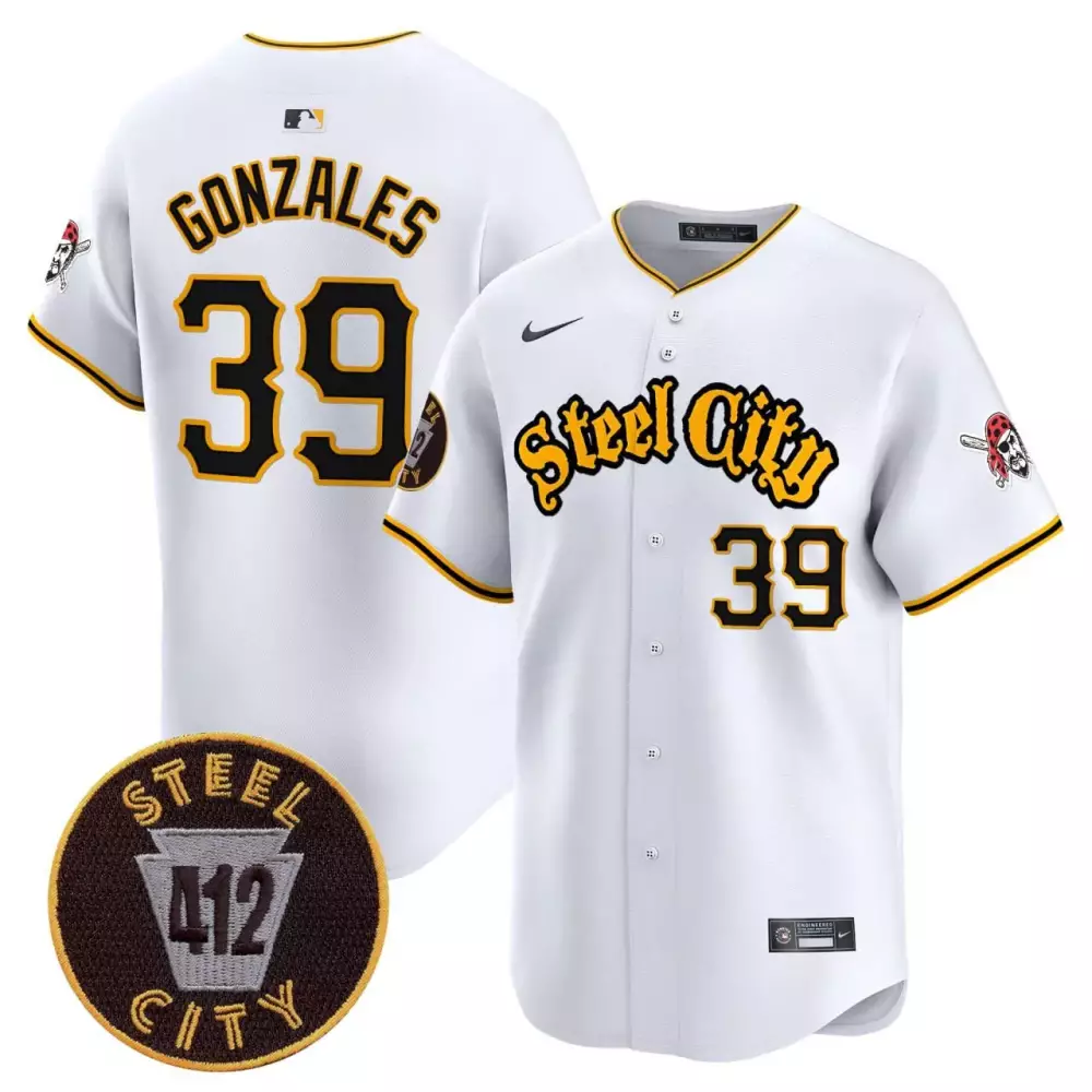 cool base youth nick gonzales pittsburgh pirates 412 patch white premier limited jersey all stitched