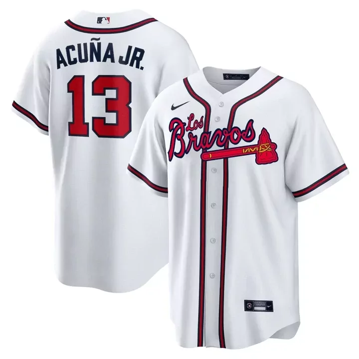 Ronald Acuna Jr. Atlanta Braves Cool Base Youth Jersey | Stitched White | Fan Gear for Game Day | For Men, Women & Youth