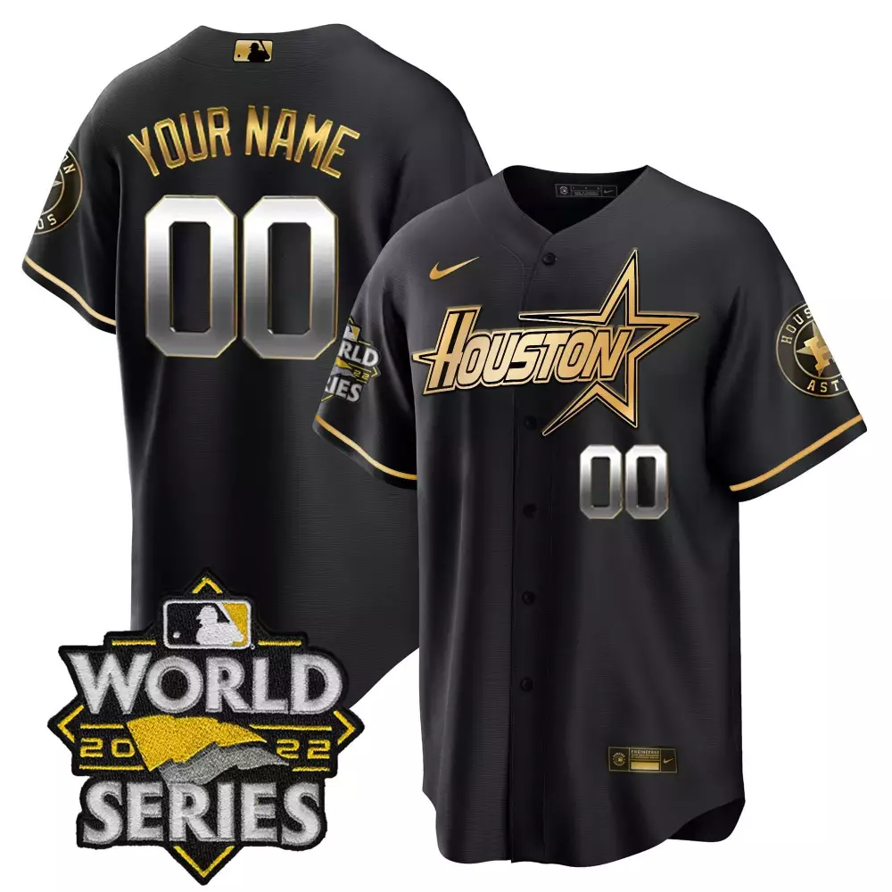 Houston Astros World Series Black Gold Special Custom Jersey | Stitched Men's Fan Gear | Great Gift for Fans | For Men, Women & Youth