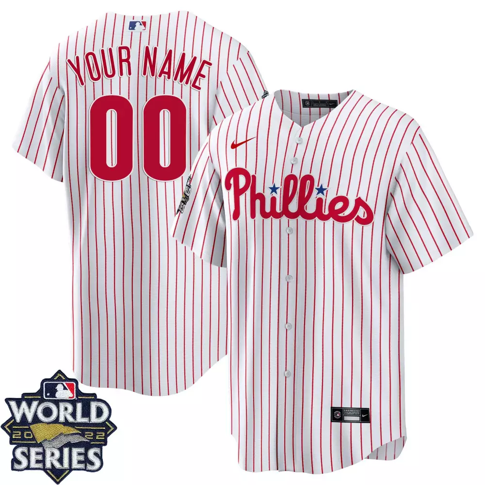 2022 World Series Custom Jersey for Youth | Home Style Phillies Jersey | Stitched Fan Gear for All