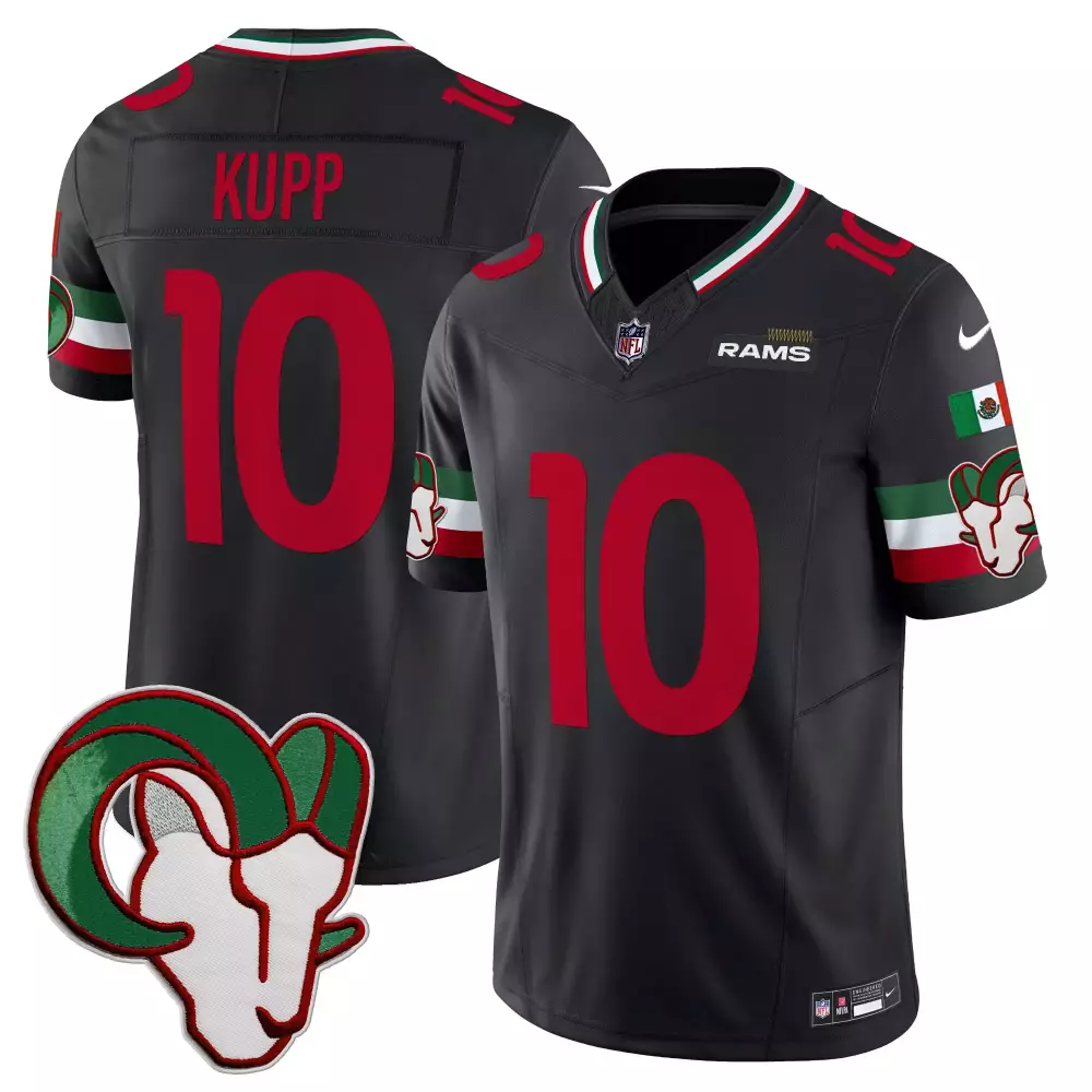 cooper kupp black mens los angeles rams mexico vapor limited jersey all stitched