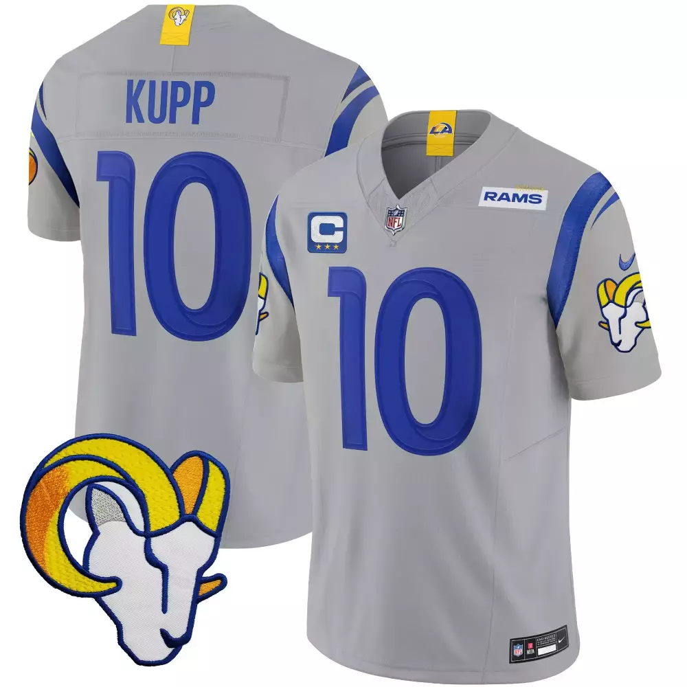 cooper kupp gray mens los angeles rams vapor limited jersey v2 all stitched