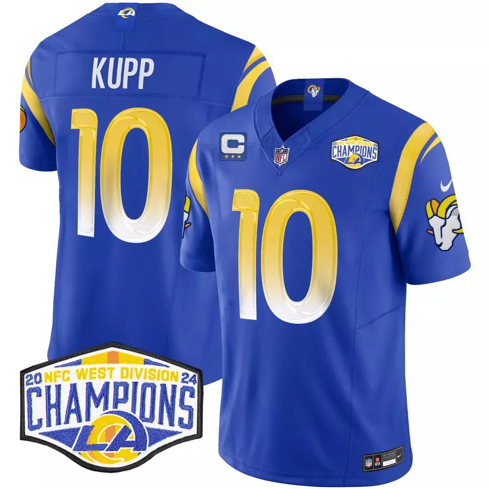 cooper kupp royal mens los angeles rams 2024 nfc west division champions vapor limited jersey all stitched