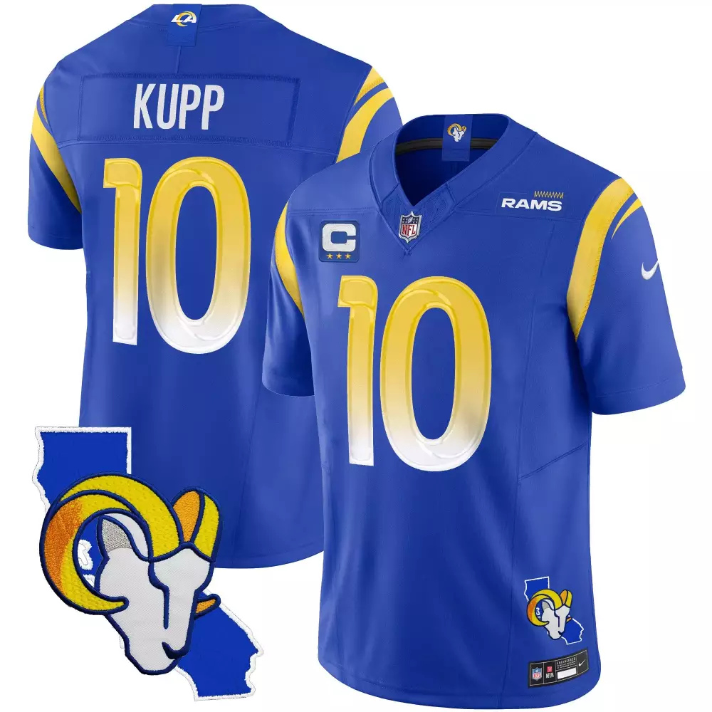 Cooper Kupp Royal Men's Los Angeles Rams California Patch Vapor Limited Jersey | Stitched Fan Gear | For Men, Women & Youth