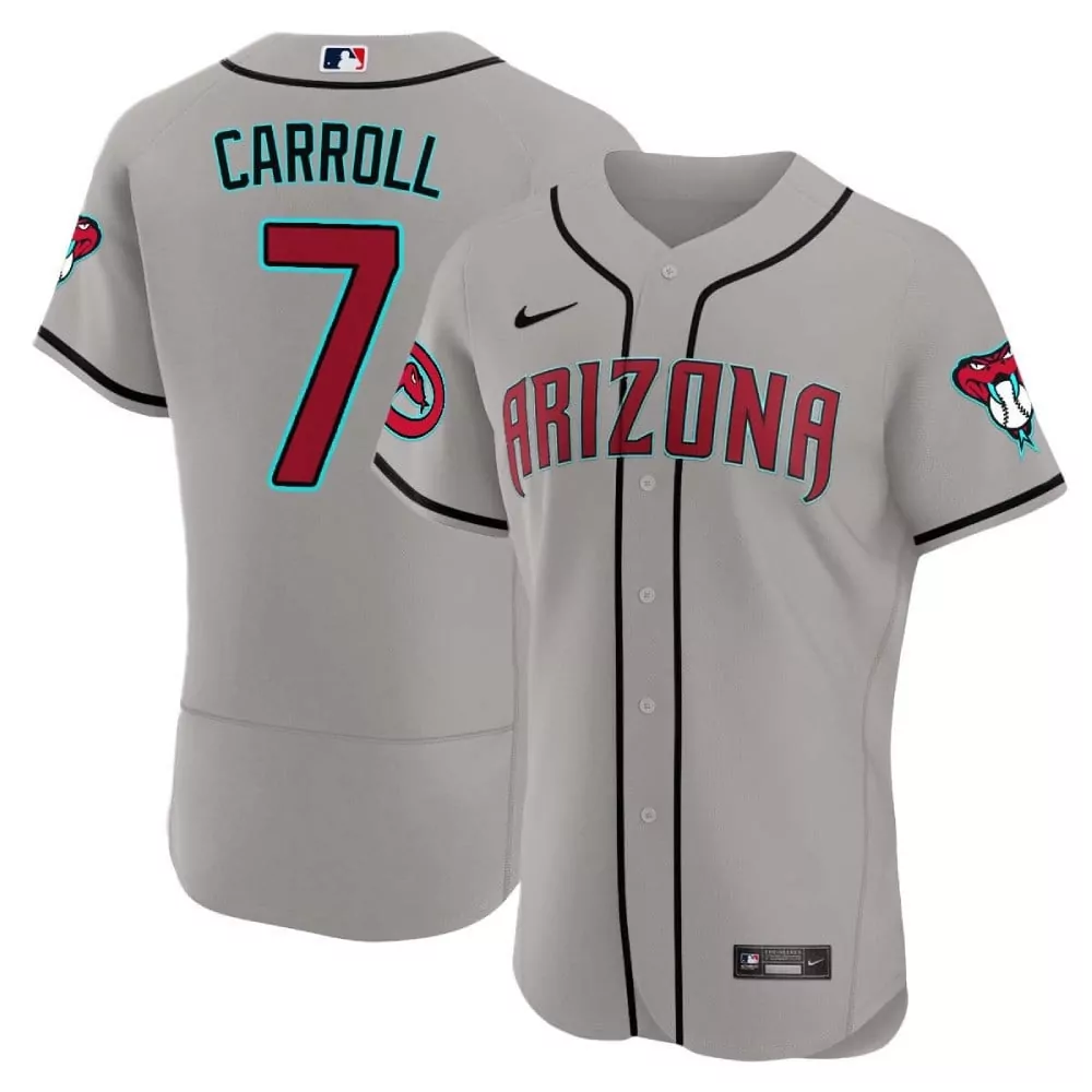 corbin carroll gray road mens arizona diamondbacks 2024 flex base jersey all stitched