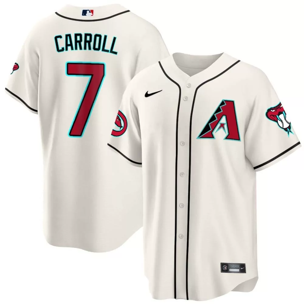 corbin carroll white mens arizona diamondbacks 2024 cool base jersey all stitched