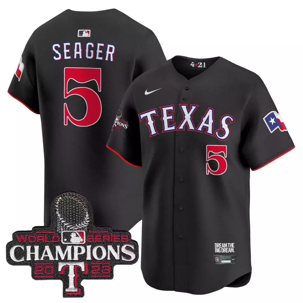 Corey Seager Men's Jersey | Texas Rangers 2023 World Series Champions Black City Connect Flex Base Style | All Stitched Fan Gear for Men, Women & Youth