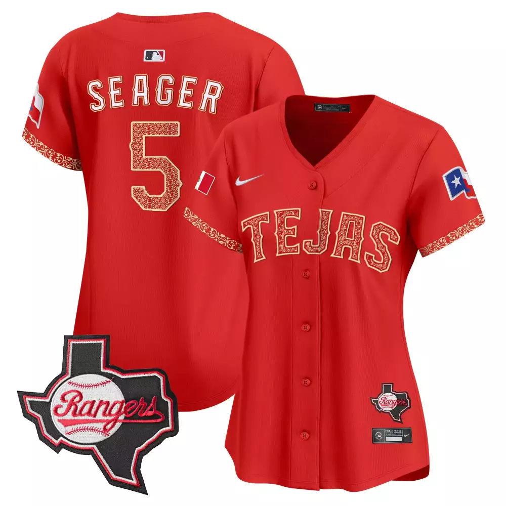 corey seager red womens texas rangers mexico 2023 world series champions baseball jersey all stitched