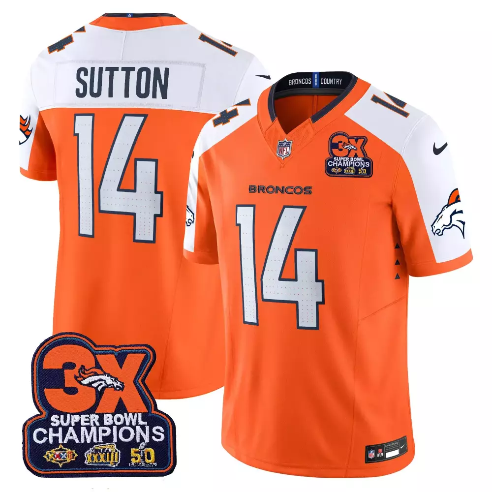 Courtland Sutton Denver Broncos Orange Alternate Vapor Limited Jersey | 3-Time Champions Patch | Stitched Fan Gear for Men, Women & Youth