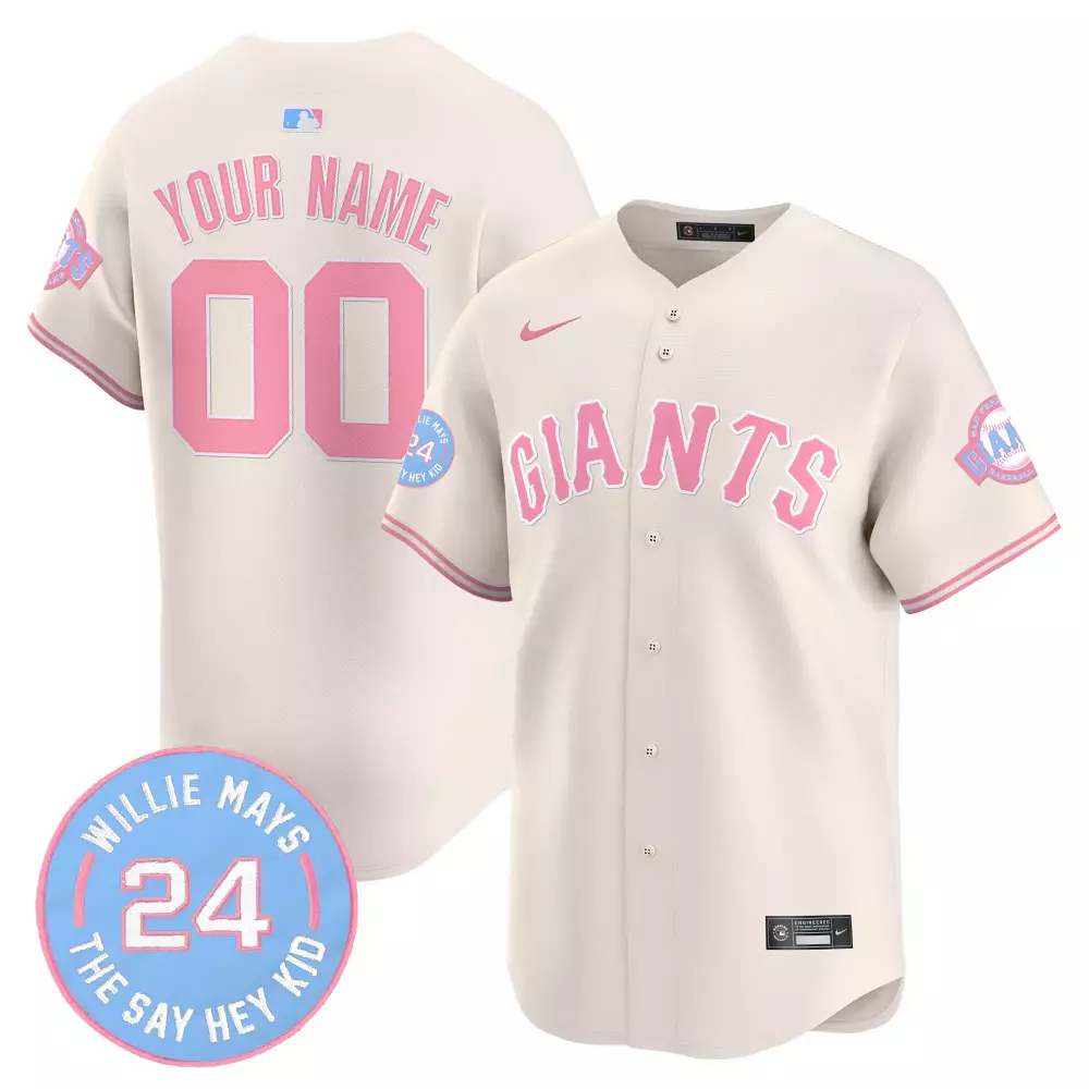 cream men san francisco giants bubblegum pink vapor premier limited custom jersey all stitched