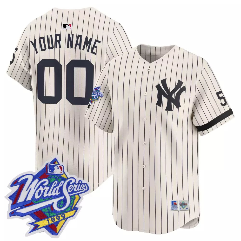 1999 Throwback Joe DiMaggio Patch New York Yankees Cream Pinstripe Jersey | Limited Edition | For Men, Women & Youth