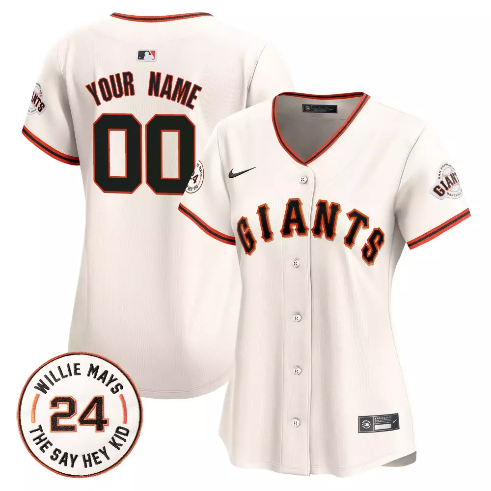 cream women san francisco giants 2024 willie mays patch vapor premier limited custom jersey all stitched