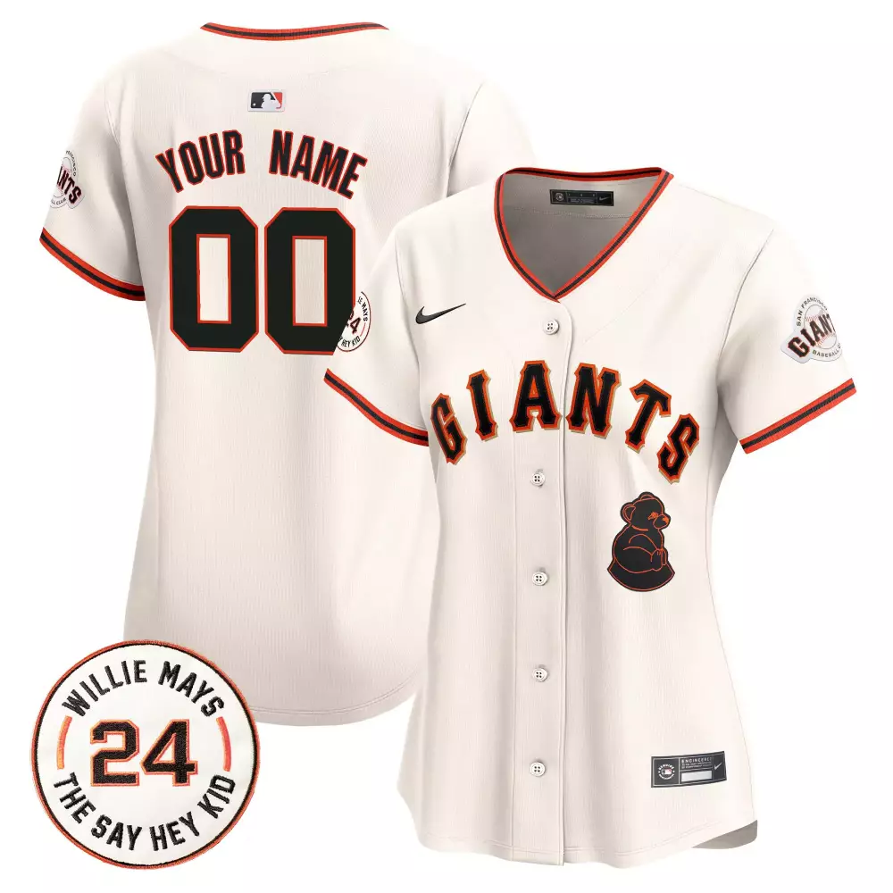 cream women san francisco giants 2024 willie mays patch vapor premier limited custom jersey all stitched