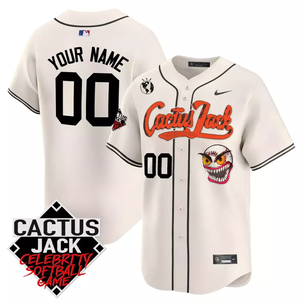 Houston Astros Cactus Jack Celebrity Softball Game Patch Vapor Premier Limited Custom Jersey V2 | Black Stitched Style | Fan Gear for Women