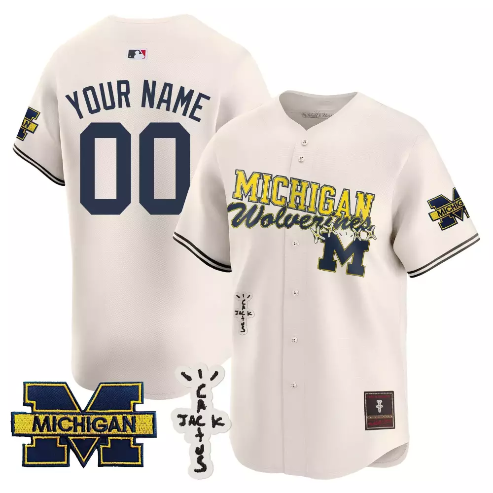 cream youth michigan wolverines cactus jack baseball custom jersey all stitched
