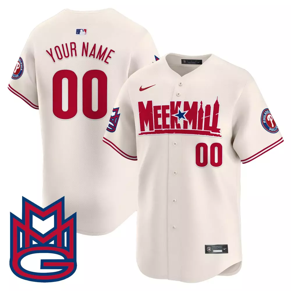 Youth Philadelphia Phillies Meek Mill Cream Jersey | Stitched Vapor Premier Limited Edition | Fan Gear for Men, Women & Youth
