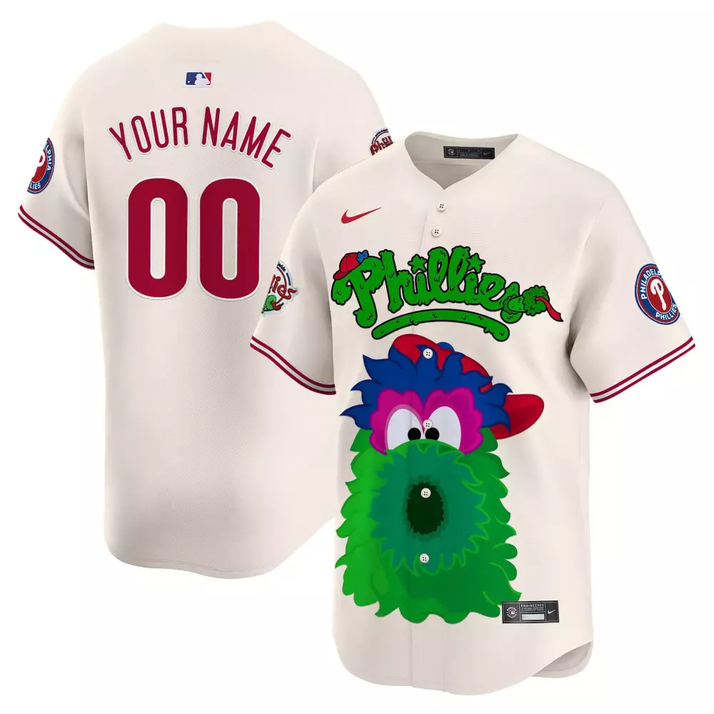 Youth Philadelphia Phillies Phanatic 2024 NL East Division Champions Cream Jersey V2 | Stitched Vapor Premier Limited Edition | Fan Gear for Men, Women & Youth