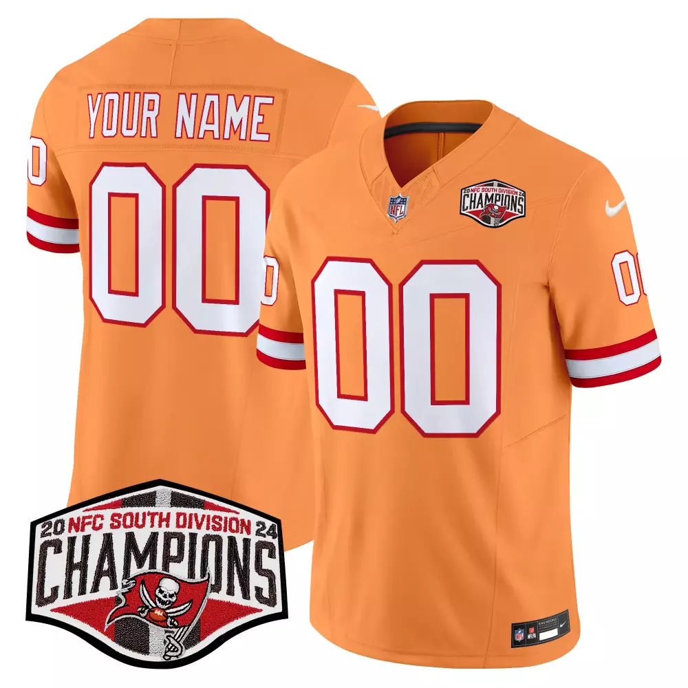 creamsicle men tampa bay buccaneers creamsicle 2024 nfc south division champions patch vapor limited custom jersey all s