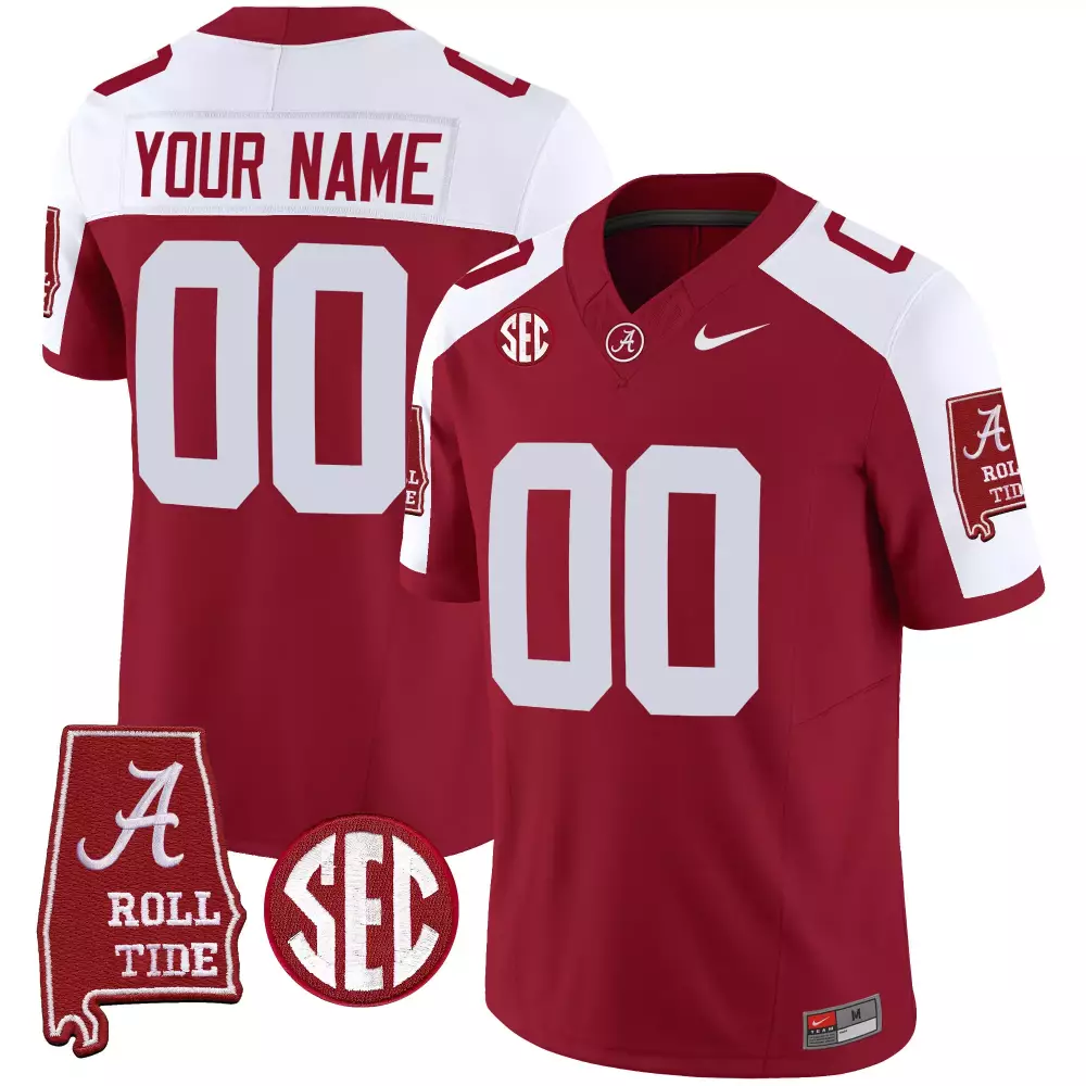 crimson alternate men alabama crimson tide rose bowl patch gold trim vapor limited custom jersey all stitched