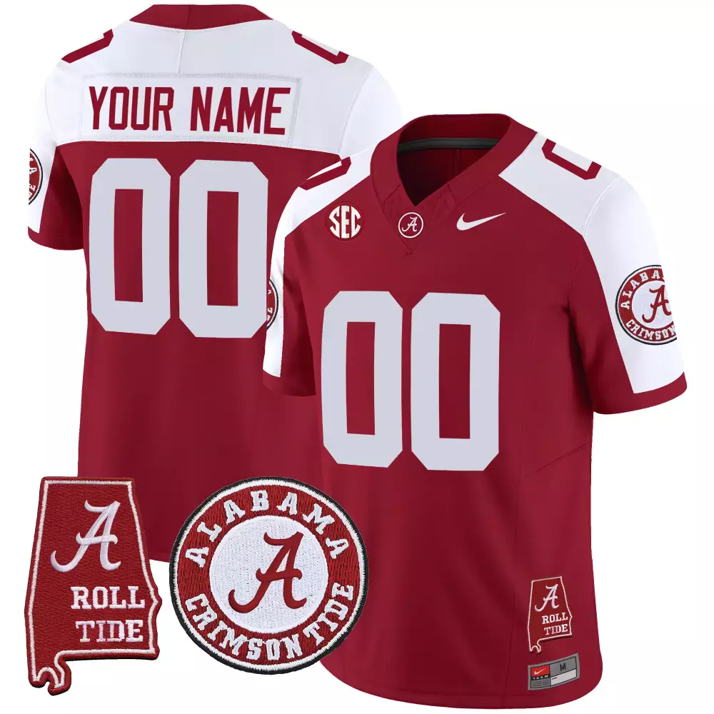 crimson alternate men alabama crimson tide rose bowl patch gold trim vapor limited custom jersey all stitched