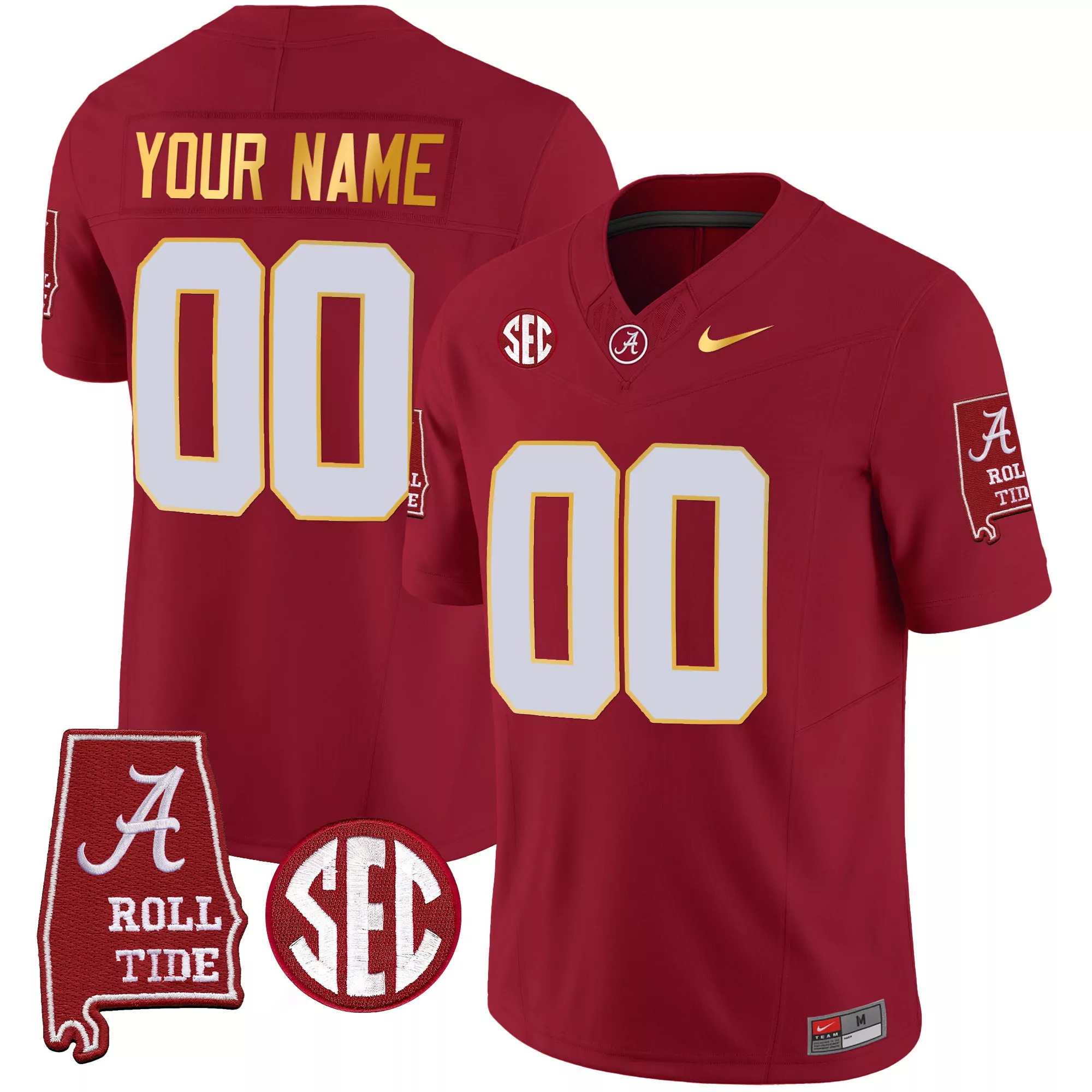 crimson men alabama crimson tide gold trim vapor custom jersey alabama map all stitched