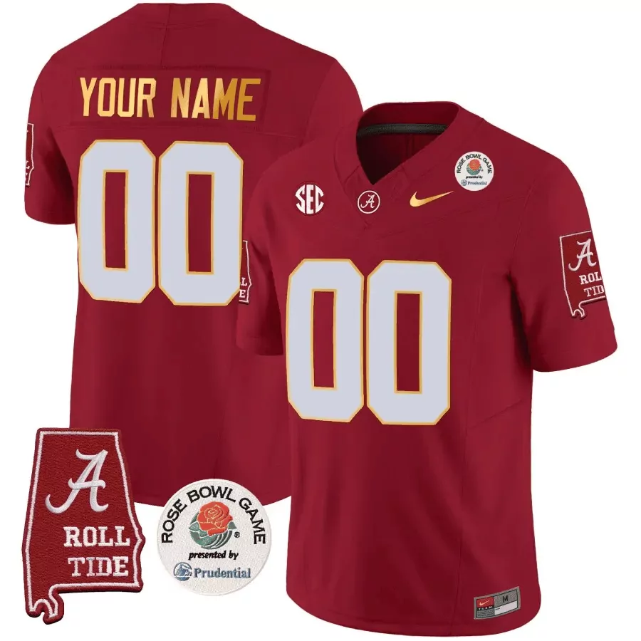 crimson men alabama crimson tide gold trim vapor custom jersey alabama map all stitched
