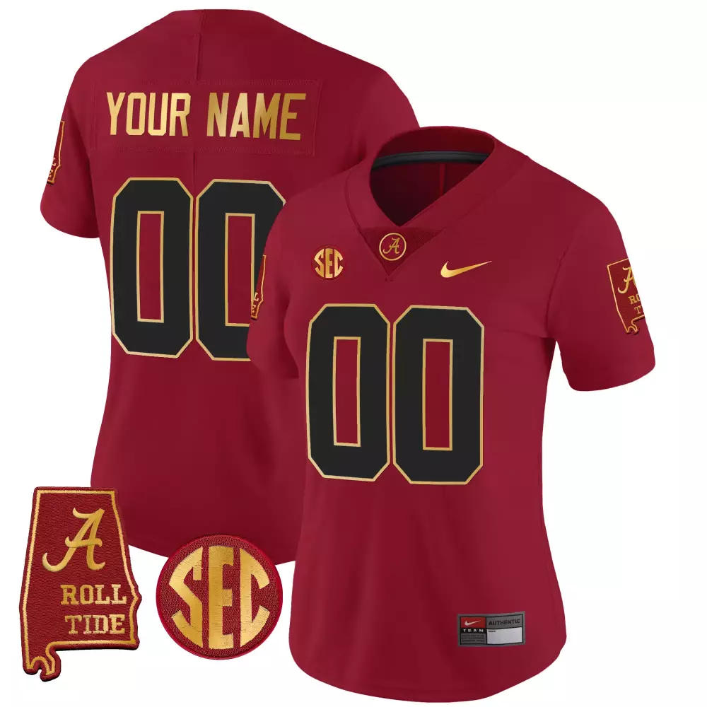 crimson women alabama crimson tide gold trim vapor custom jersey v2 alabama map all stitched