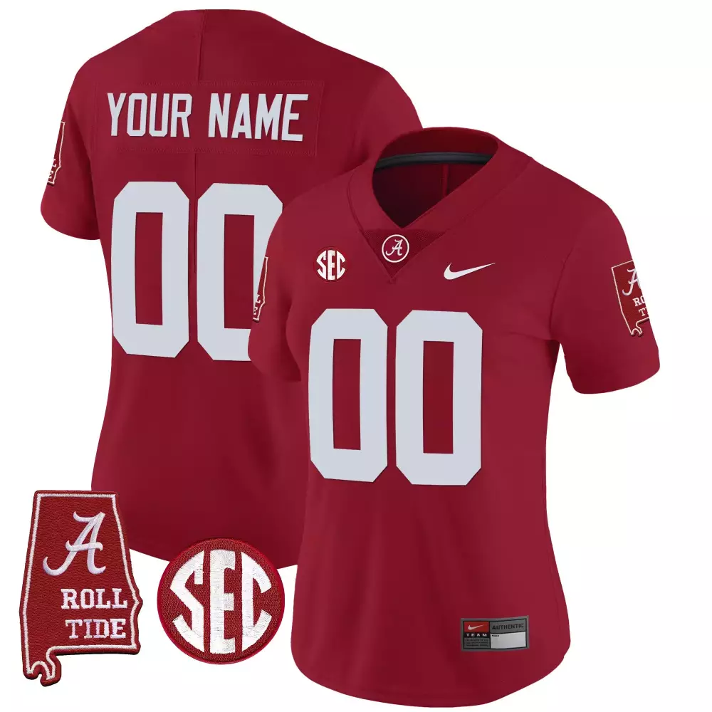 crimson women alabama crimson tide gold trim vapor custom jersey v2 alabama map all stitched
