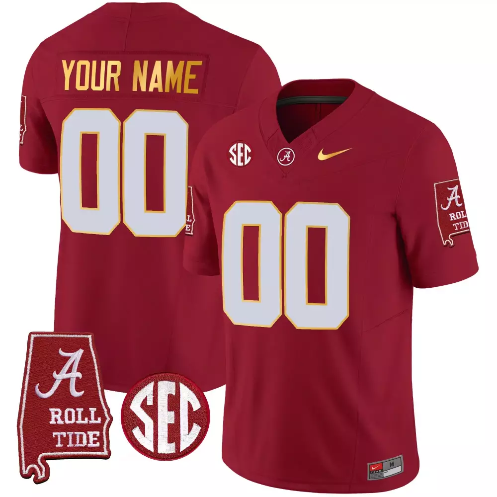 crimson youth alabama crimson tide final four patch baseball custom jersey all stitched