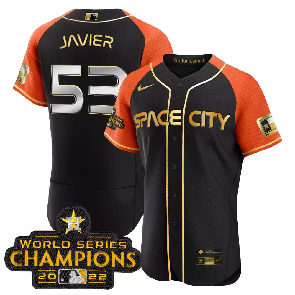 Cristian Javier Astros 2023 Black Gold Gold Rush Collection Jersey | Stitched Style | Replica Fan Gear for Women