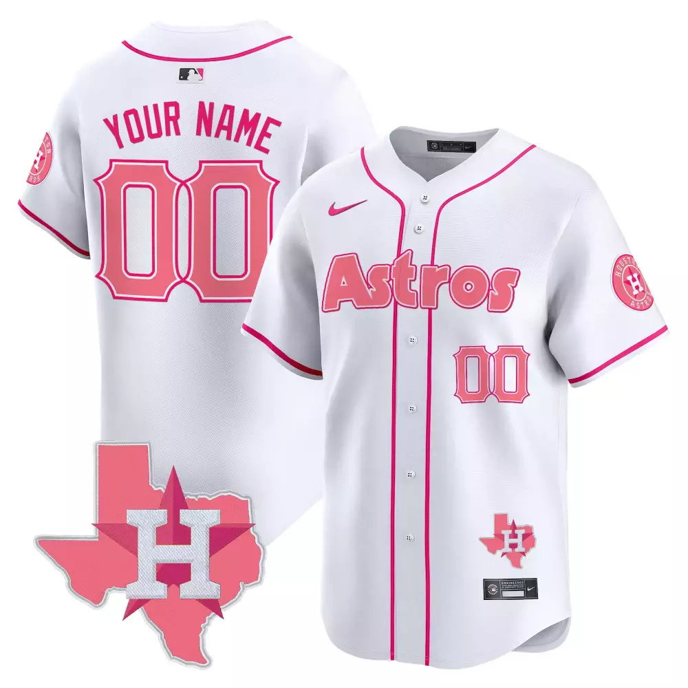 custom men houston astros bubblegum pink vapor premier limited custom jersey v3 all stitched