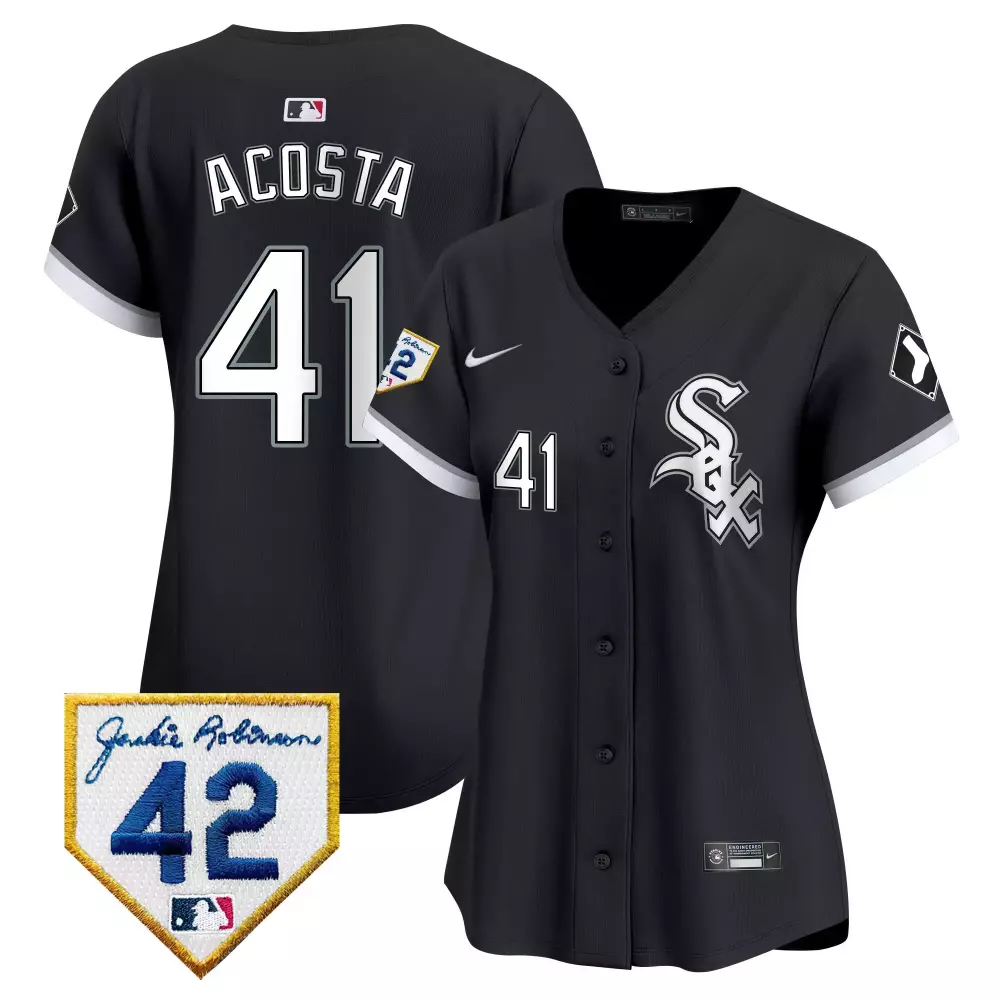 Cy Acosta Black Women's Chicago White Sox 2024 Jackie Robinson Patch Vapor Premier Jersey | Limited Edition | For Women, Men & Youth