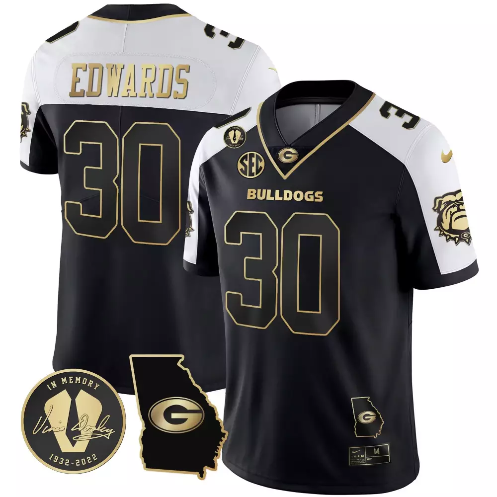 Daijun Edwards Alternate Georgia Bulldogs 2023 Vapor Jersey | Stitched White Design | Limited Edition Fan Gear | For Men, Women & Youth
