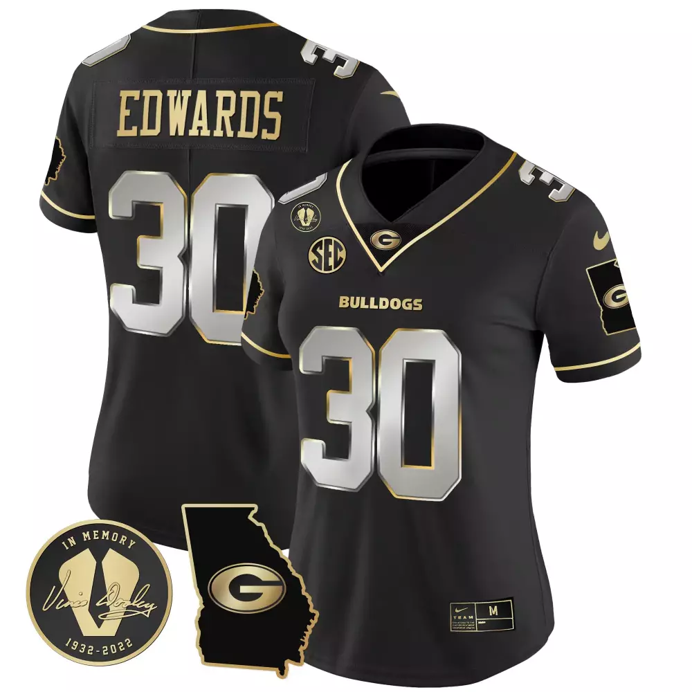 Daijun Edwards Black Limited Edition 2023 Georgia Bulldogs Vapor Jersey | Stitched | Fan Gear for Men, Women & Youth