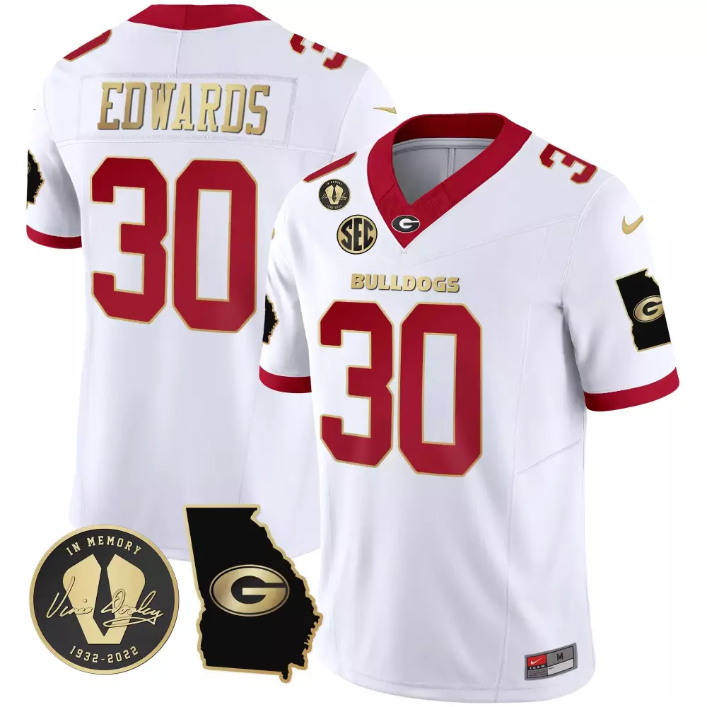 Daijun Edwards 2023 Vapor Jersey V3 | White Gold Trim for Women | All Stitched | For Men, Women & Youth