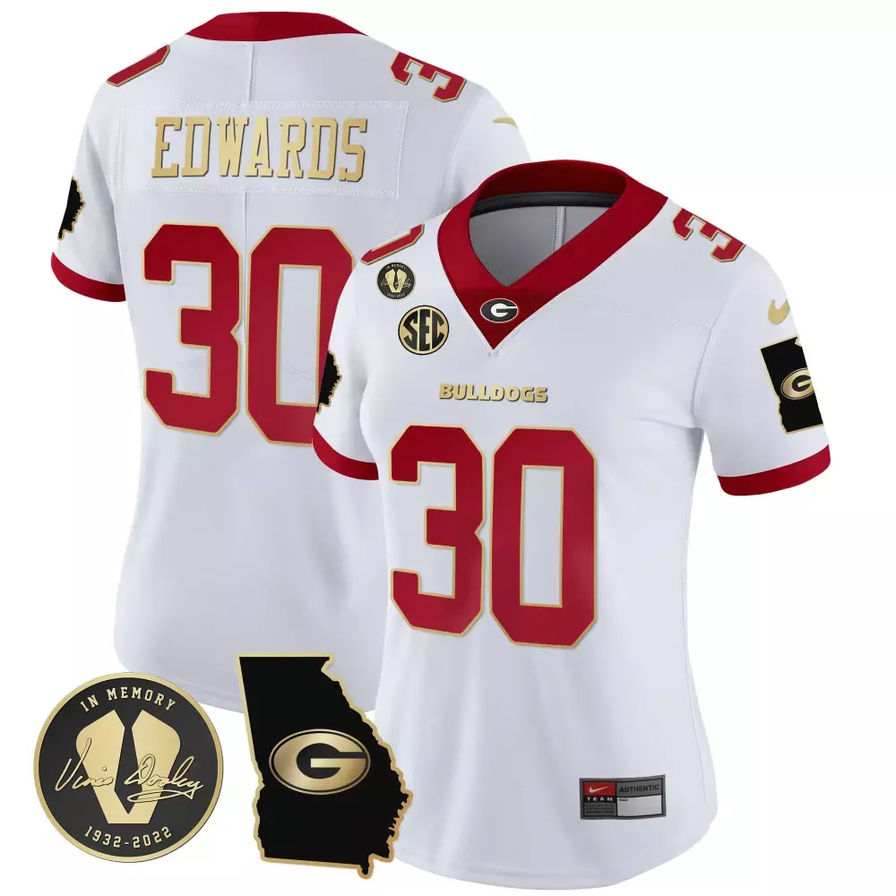 Daijun Edwards 2023 Vapor Jersey V3 | White Gold Trim for Women | All Stitched | For Men, Women & Youth