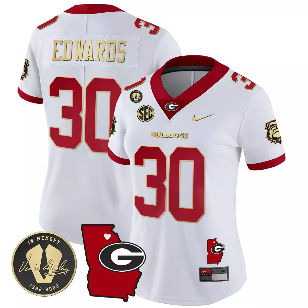 Daijun Edwards 2023 Vapor Jersey V3 | White Gold Trim for Women | All Stitched | For Men, Women & Youth