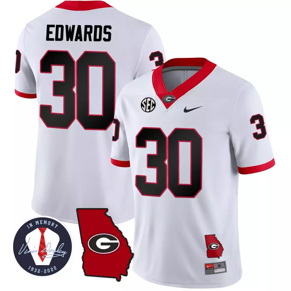 Daijun Edwards Red 2024 Georgia Bulldogs Vapor Jersey V3 | Stitched | Fan Gear for Men, Women & Youth
