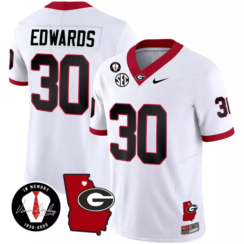 Daijun Edwards Red 2024 Georgia Bulldogs Vapor Jersey V3 | Stitched | Fan Gear for Men, Women & Youth