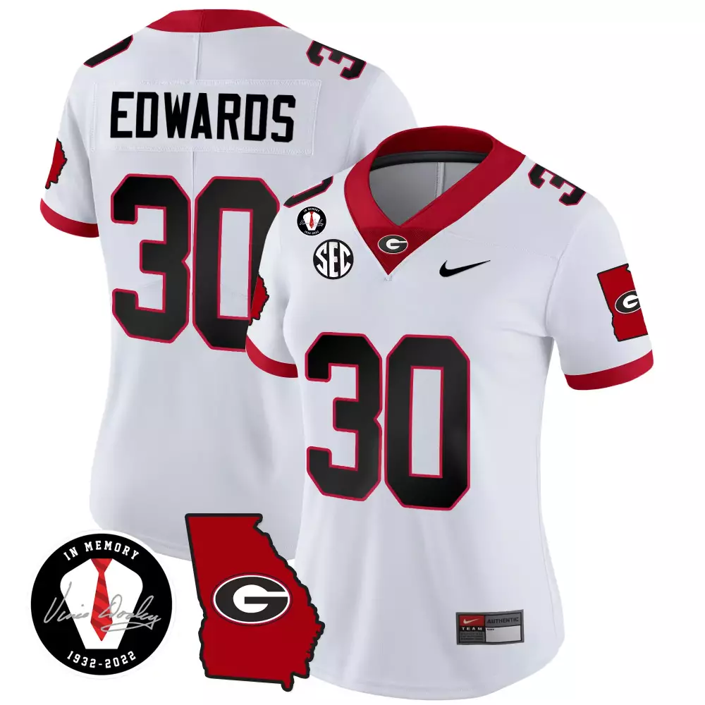 Daijun Edwards Red 2024 Georgia Bulldogs Vapor Jersey V3 | Stitched | Fan Gear for Men, Women & Youth