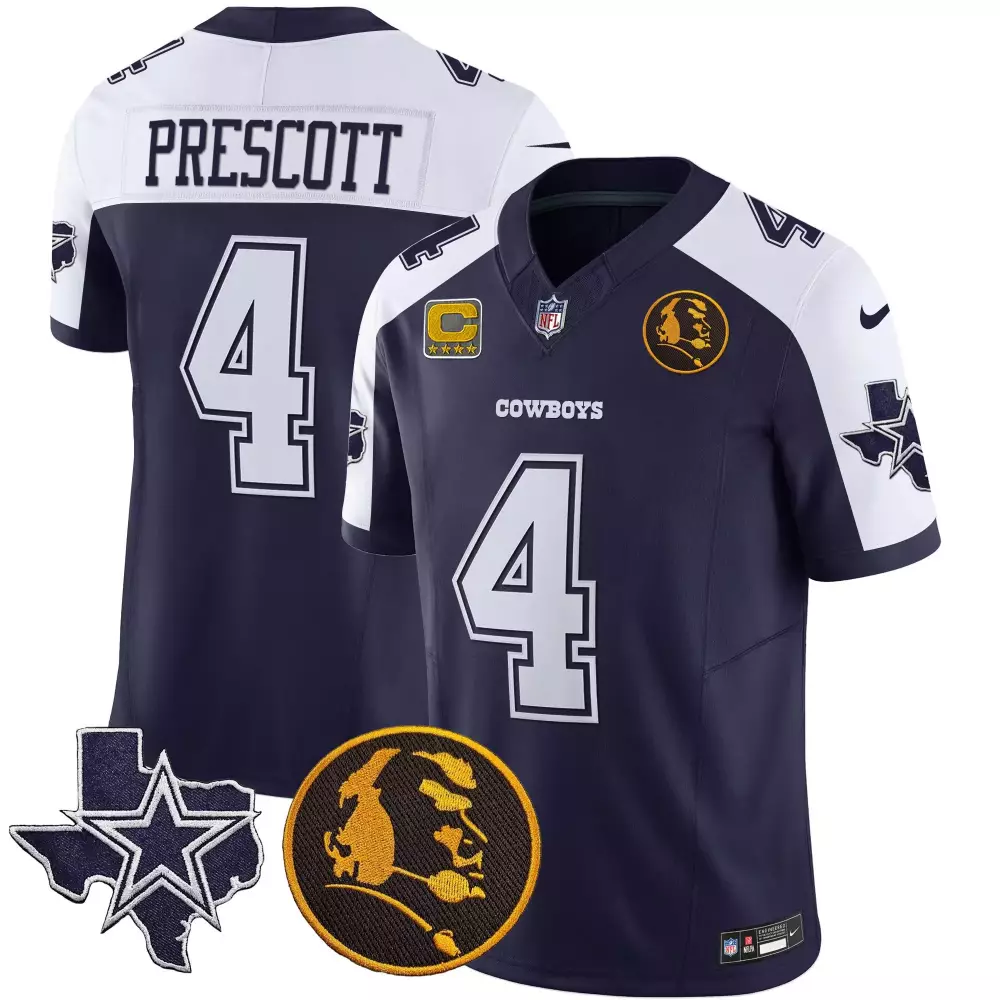 Dak Prescott Dallas Cowboys Navy Alternate Youth Walter Payton Patch Jersey | All Stitched Fan Gear | Perfect Gift for Young Fans | For Men, Women & Youth
