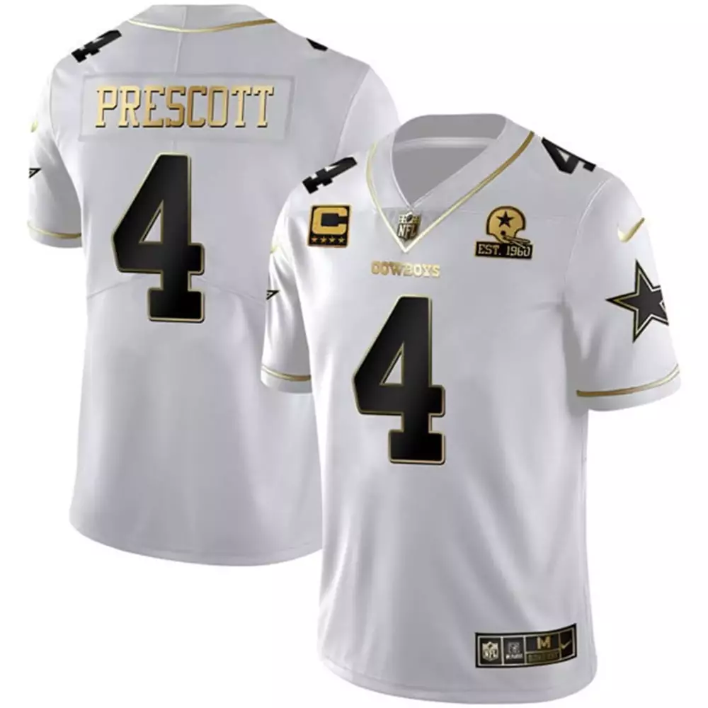 Dak Prescott Cowboys Gold Split Vapor Limited Jersey | 1960 Patch Stitched Fan Gear | For Men, Women & Youth