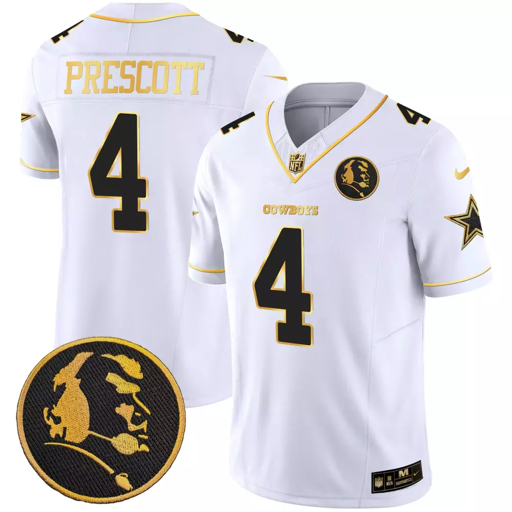 Dak Prescott Cowboys Gold Split Vapor Limited Jersey | 1960 Patch Stitched Fan Gear | For Men, Women & Youth