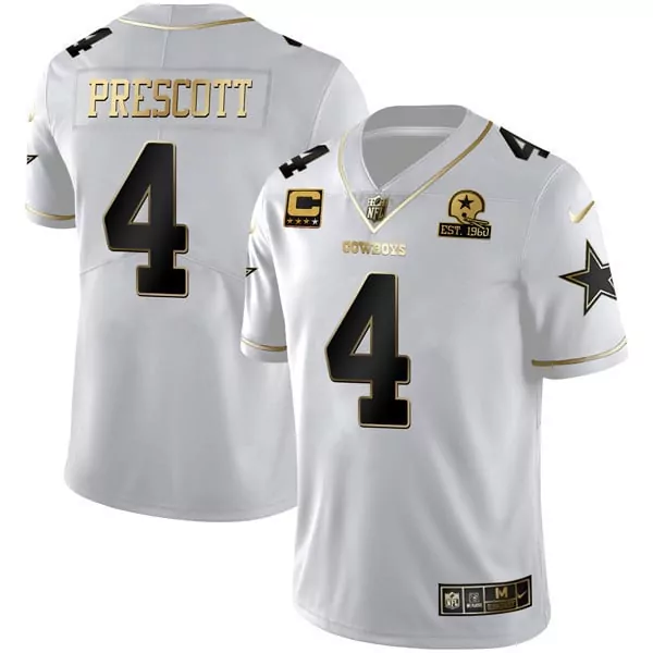 Dak Prescott Cowboys Gold Split Vapor Limited Jersey | 1960 Patch Stitched Fan Gear | For Men, Women & Youth