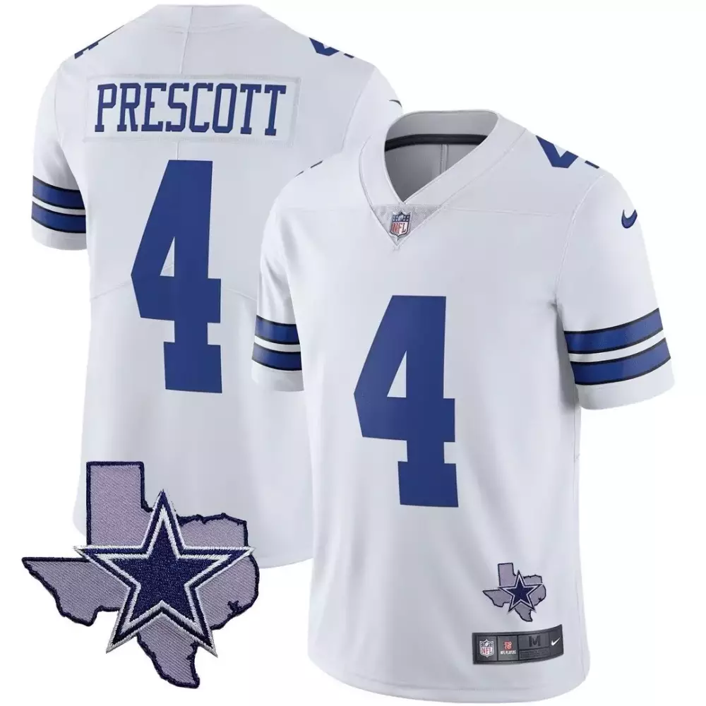 Dak Prescott Dallas Cowboys 2023 Stitched Vapor Jersey | White with Mexico Design V2 | Limited Edition Fan Gear | For Men, Women & Youth