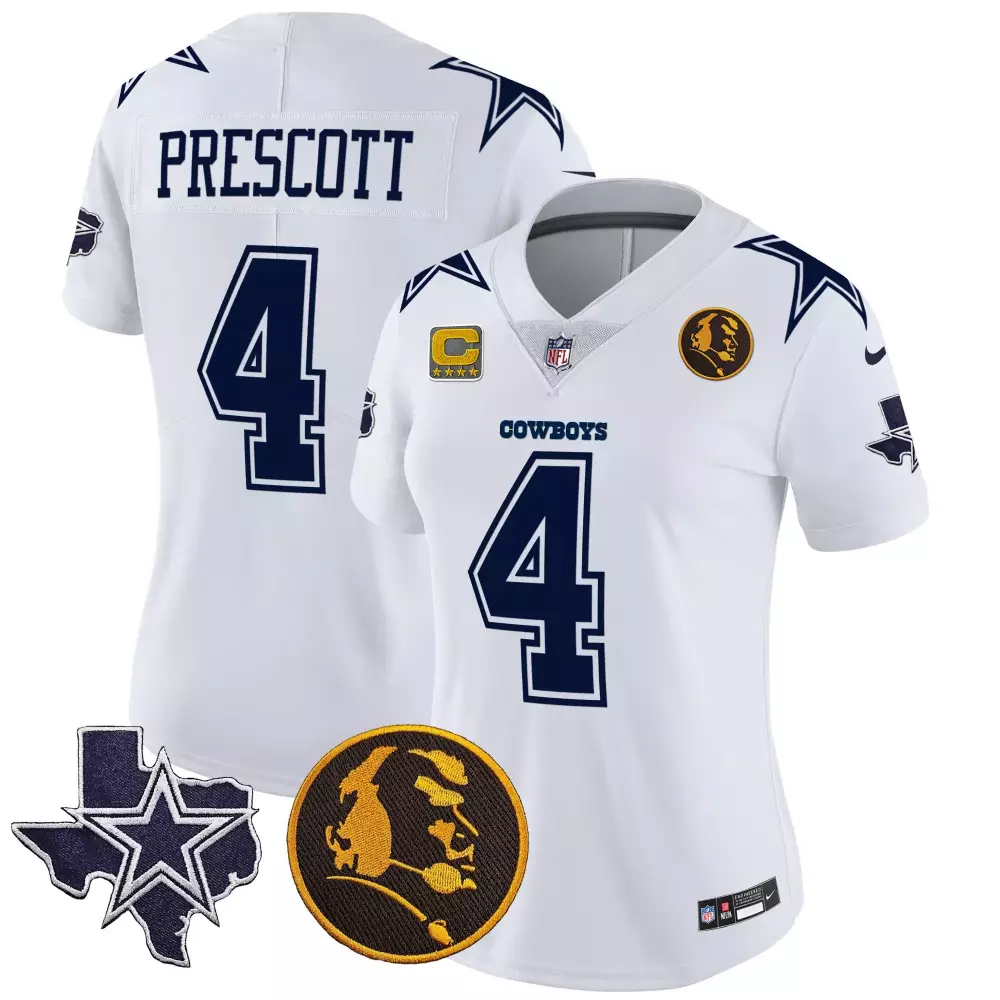 Dak Prescott Dallas Cowboys 2023 Stitched Vapor Jersey | White with Mexico Design V2 | Limited Edition Fan Gear | For Men, Women & Youth