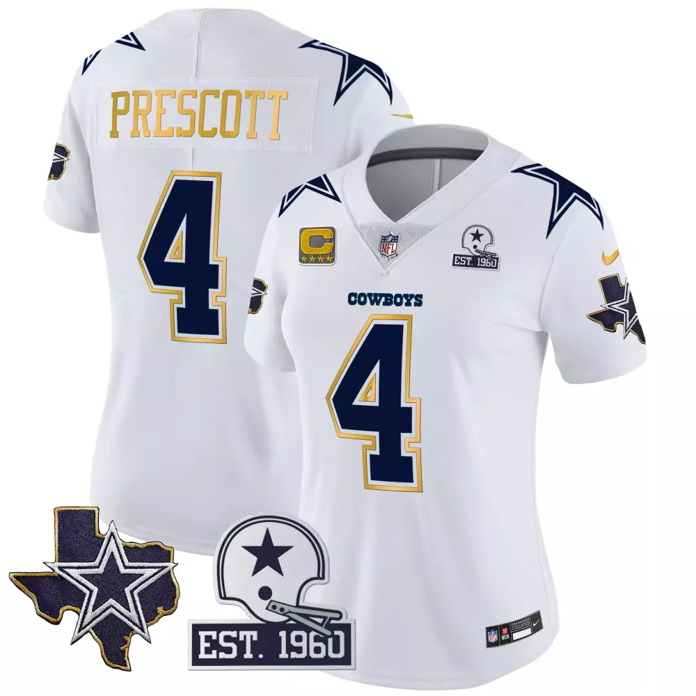 Dak Prescott Dallas Cowboys 2023 Stitched Vapor Jersey | Deep Purple with Est 1960 Patch | Limited Edition Fan Gear | For Men, Women & Youth