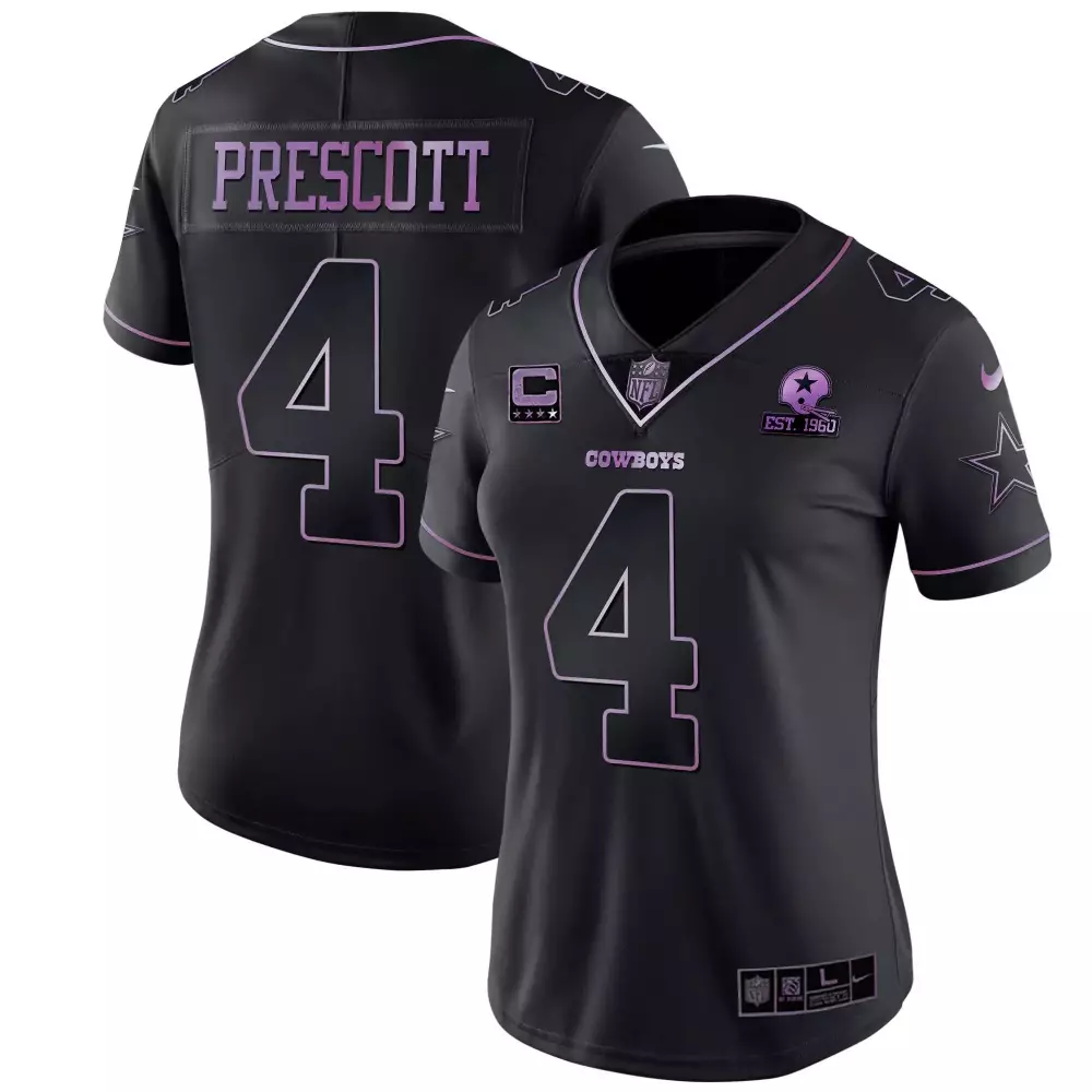 Dak Prescott Dallas Cowboys 2023 Stitched Vapor Jersey | Deep Purple with Est 1960 Patch | Limited Edition Fan Gear | For Men, Women & Youth