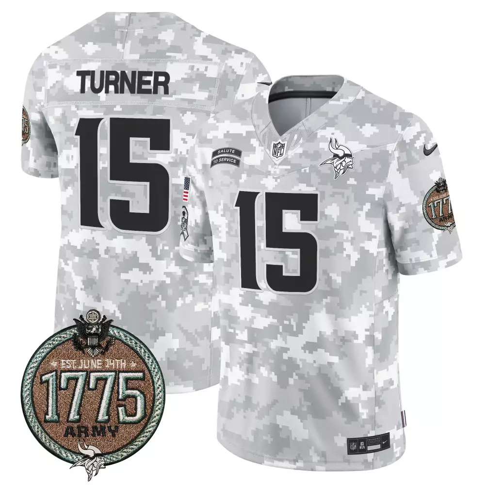 dallas turner army mens minnesota vikings 2024 salute to service establishment year patch vapor limited jersey all stitc