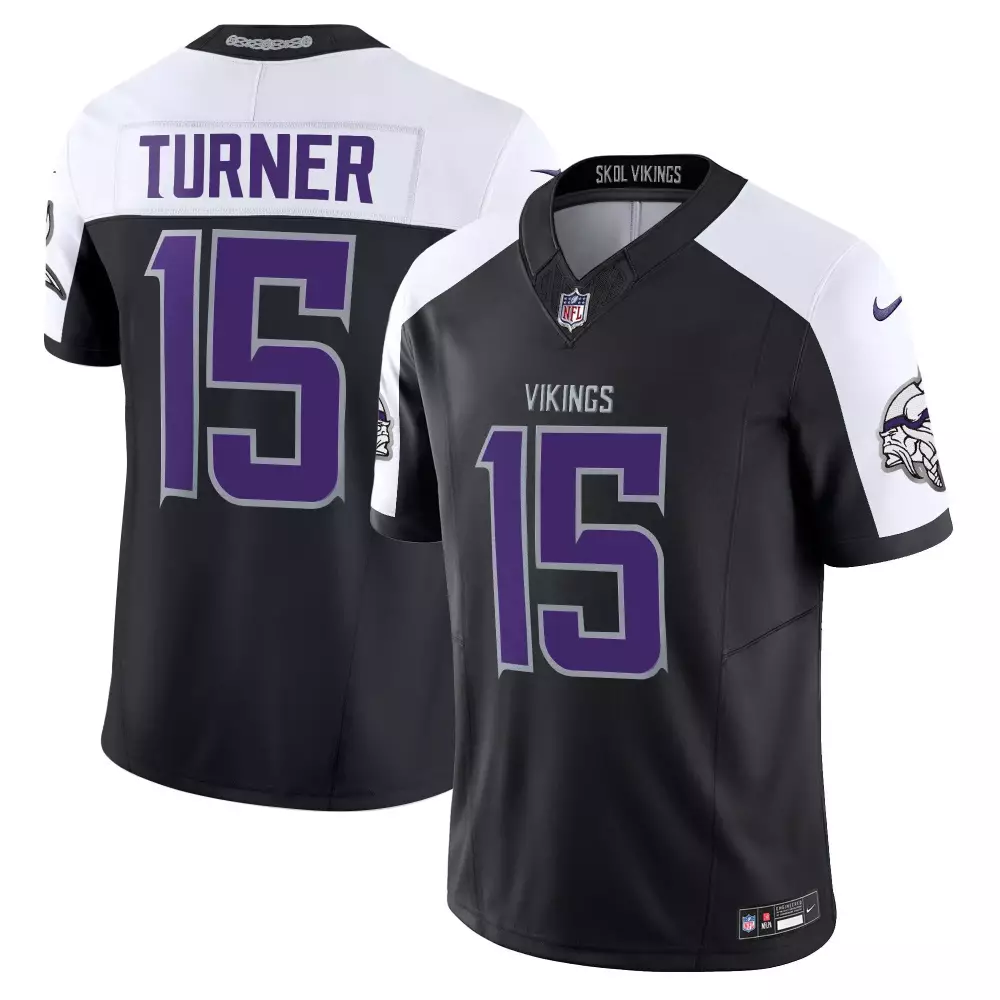 dallas turner black alternate mens 2024 vikings winter warrior vapor limited jersey all stitched
